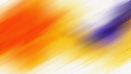 Diagonal Blur of Orange Yellow and Purple Streaks with White Space abstract background
