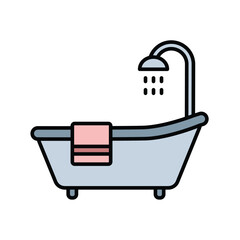 bathtub icon vector design template
