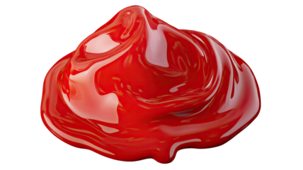 Red liquid spilled splash symbol of accident mess fluid stain abstract drop beverage paint design and texture isolated on white background