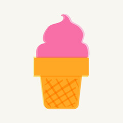 Ice Cream Cone Risograph Illustration