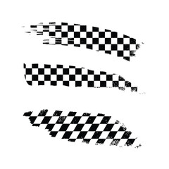 Distressed Checkered Flag Brush Strokes.