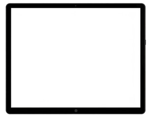 Blank tablet screen, black bezel
