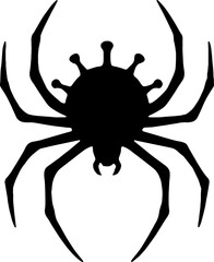 Virus Shaped Like a Spider - Dangerous Mutation Silhouette vector with white background 