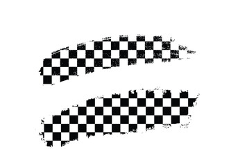 Checkered Flag Brush Stroke Design.