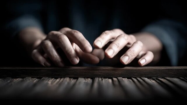 The artistic moment of a zither player's fingertips plucking the strings