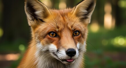 Fototapeta premium Red Fox in Forest.