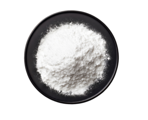 White powder on dark plate