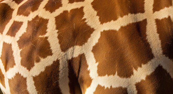 Close up of giraffe pattern background with brown and white