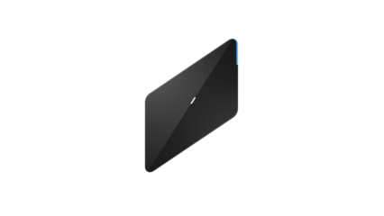 Sleek, modern black device with a subtle blue accent on the edge, showcasing minimalist technology and digital innovation for cutting-edge projects.
