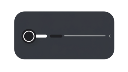 Modern dark UI slider control with adjustable settings for digital interfaces, representing progress, selection, or volume control with clean, minimalist design elements
