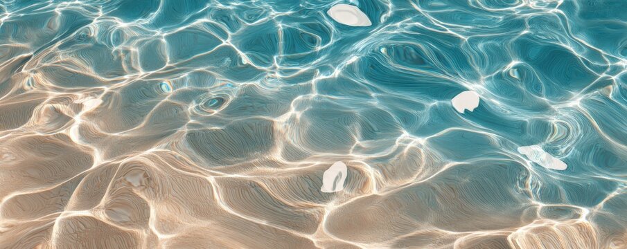 Abstract water surface, light reflections - Powered by Adobe