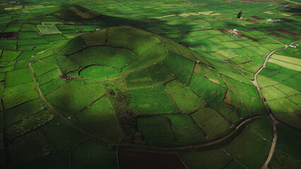Aerial View from Pico Dona Joana to Ilhéus das Cabras, Terceira Island, Azores	