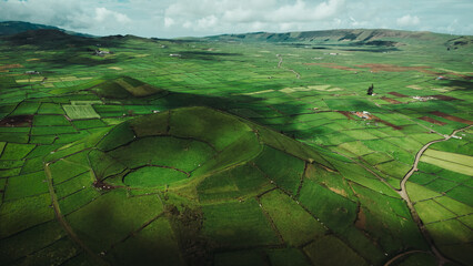 Aerial View from Pico Dona Joana to Ilhéus das Cabras, Terceira Island, Azores	