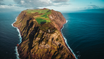 Spectacular Aerial View of Sao Jorge Island, Azores, from Ponta dos Rosais