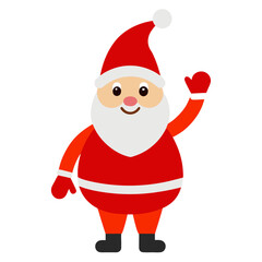 Santa waving hand simple cartoon vector illustration 