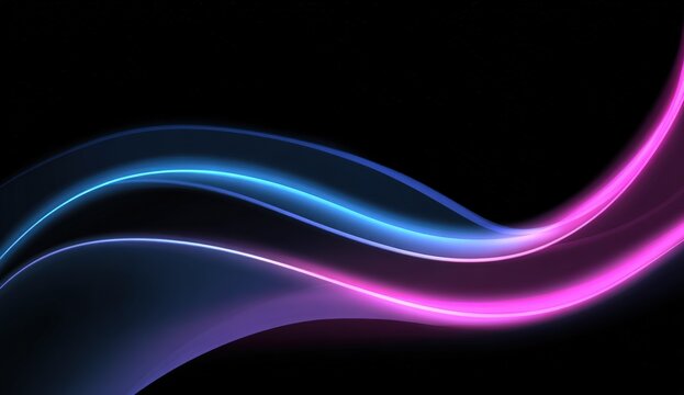 Abstract glowing waves on black background