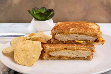 chicken melt  sandwich with  chips