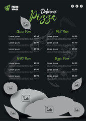 Creative Restaurant Pizza Menu Design