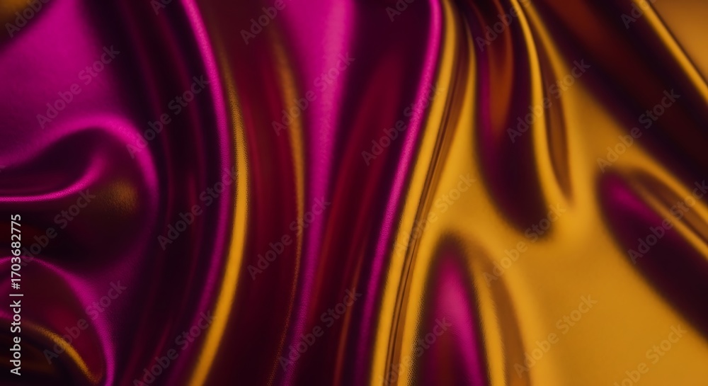 Canvas Prints abstract flowing fabric texture with magenta and gold metallic sheen background cloth