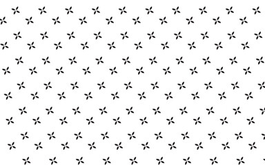 Minimalist Seamless Black Petal Flower Pattern on White Background, Modern Geometric Decorative Vector