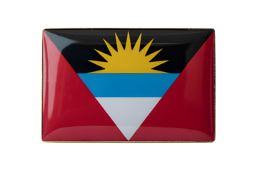 Patriotic Antigua and Barbuda flag emblem representing national pride and Caribbean culture for travel and tourism promotion