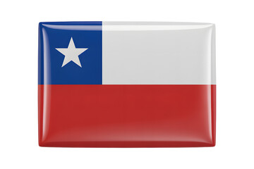 Obraz premium Celebrate Chilean pride with this glossy flag emblem, perfect for travel blogs and patriotic designs honoring Chile