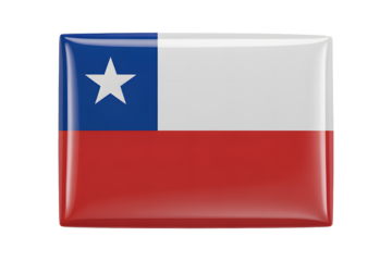 Celebrate Chilean pride with this glossy flag emblem, perfect for travel blogs and patriotic designs honoring Chile