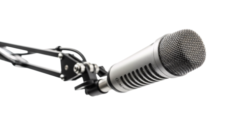 Microphone on stand isolated on transparent background