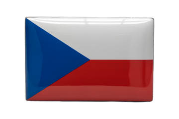Elegant glossy Czech Republic flag emblem for patriotic themes and international events, demonstrating national pride and cultural identity