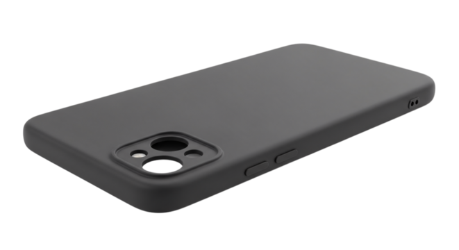 Dark gray smartphone case isolated on transparent background - Powered by Adobe