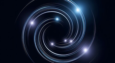 Abstract swirling vortex of light and energy, representing a cosmic phenomenon or digital data stream with glowing particles and a dark background, evoking a sense of mystery and advanced technology