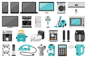 Set Of Various Electronic Objects