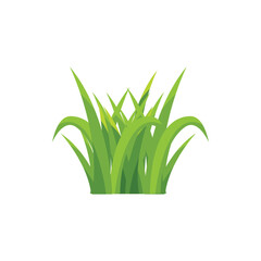 Green grass illustration with fresh blades in cartoon style. Perfect for nature design, lawn decoration, garden elements, eco concept, landscape vector, and outdoor scene artwork.