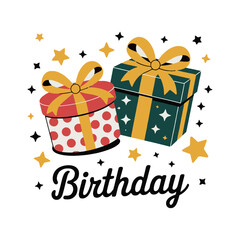 Cute Sparkling Lettering with Gold Stars for Greeting Card Design