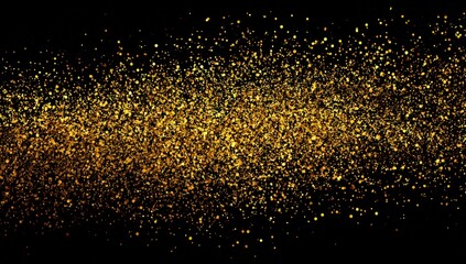 Abstract gold glitter explosion on black