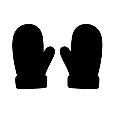 black mittens on white background clip art preview