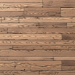 Fototapeta premium A close-up background of rustic, textured wall paneling made from horizontally arranged reclaimed wood planks.
