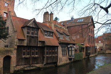 Naklejka premium canal in bruges belgium