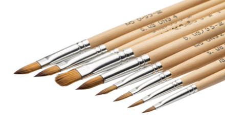 Set of paint brushes isolated on transparent background