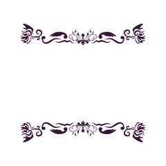 Elegant decorative divider with floral and swirl patterns in dark purple. A stylish vintage ornament perfect for invitations, certificates, greeting cards, or artistic design accents.