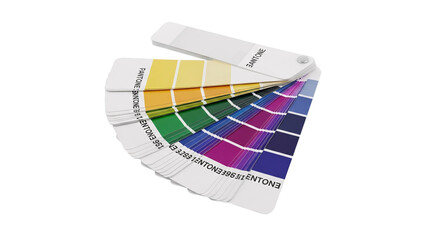 Color swatch fan isolated on transparent background