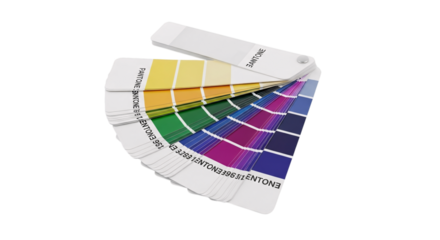Color swatch fan isolated on transparent background