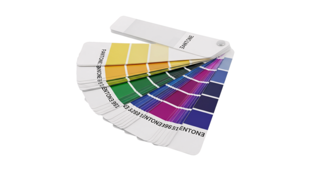 Color swatch fan isolated on transparent background