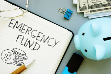 Emergency fund is shown as the business and financial concept
