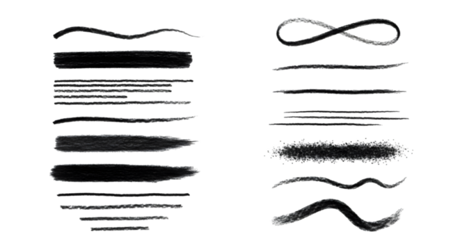 set of hand drawn mustache