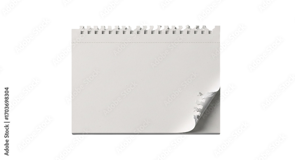 Wall mural blank spiral bound notepad isolated on transparent background