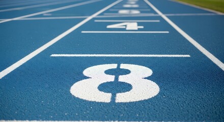 Running Track Number Eight Lane Competition.