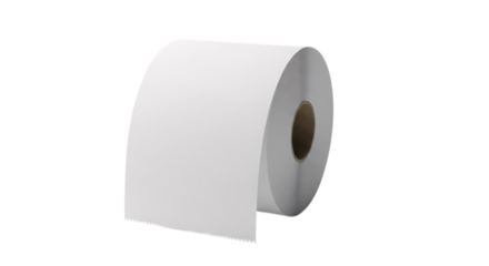 Roll of white paper isolated on transparent background