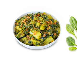 Spinach Ghonto with vegetables  on Transparent Background
