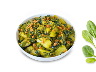 Spinach Ghonto with vegetables  on Transparent Background
